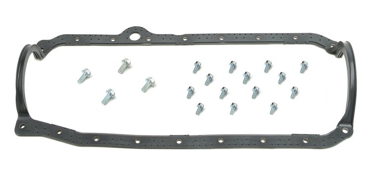 1-Piece Molded Rubber Oil Pan Gasket [Steel Core, Oil Pan Bolts Included]
