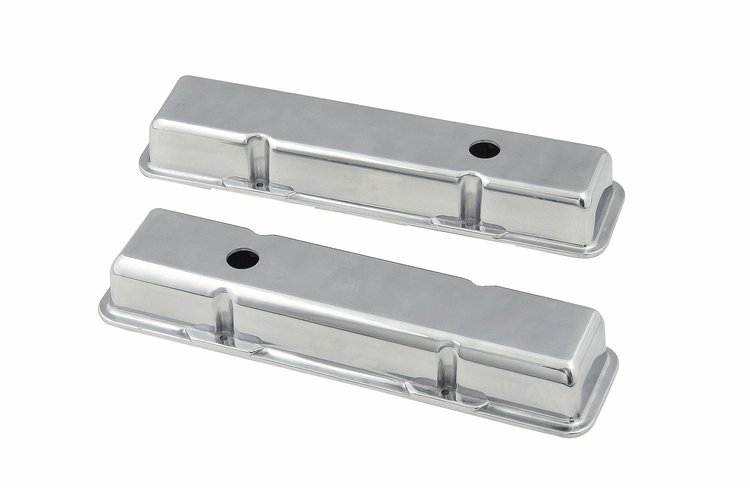 Aluminum Short-Style Valve Covers for 1960-1986 Chevy 262-400 Gen I Small Block [Die Cast]