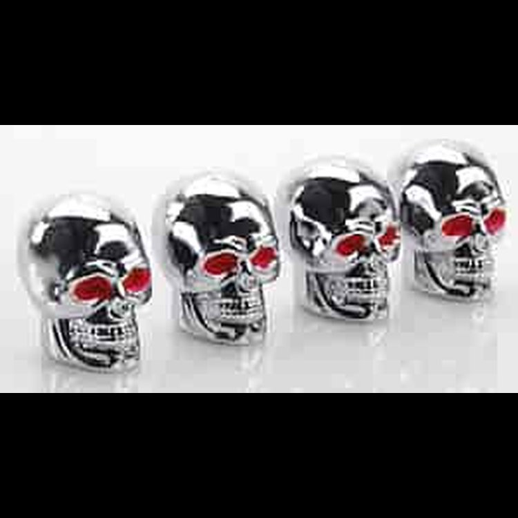 Valve Stem Caps Set of Four Skulls