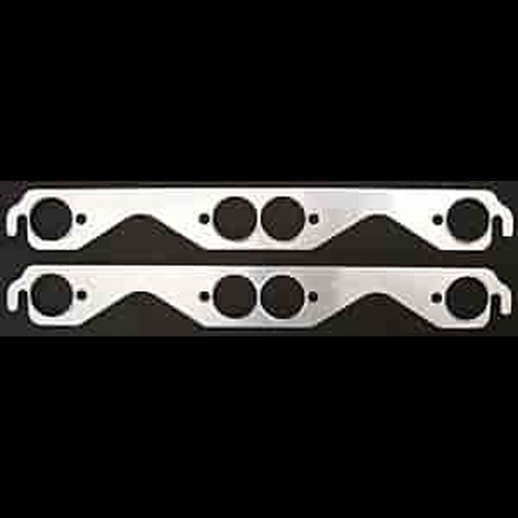 Embossed Aluminum Exhaust Gaskets SB-Chevy Round Port 1.63"