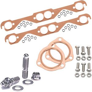 Copper Exhaust and Collector Gaskets with Stainless Steel Header Stud Kit SB-Chevy