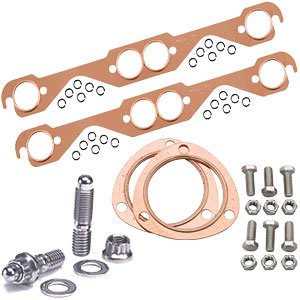 Copper Exhaust and Collector Gaskets with Stainless Steel Header Stud Kit SB-Chevy