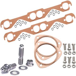 Copper Exhaust and Collector Gaskets with Stainless Steel Header Stud Kit SB-Chevy