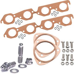 Copper Exhaust and Collector Gaskets with Stainless Steel Header Stud Kit BB-Chevy