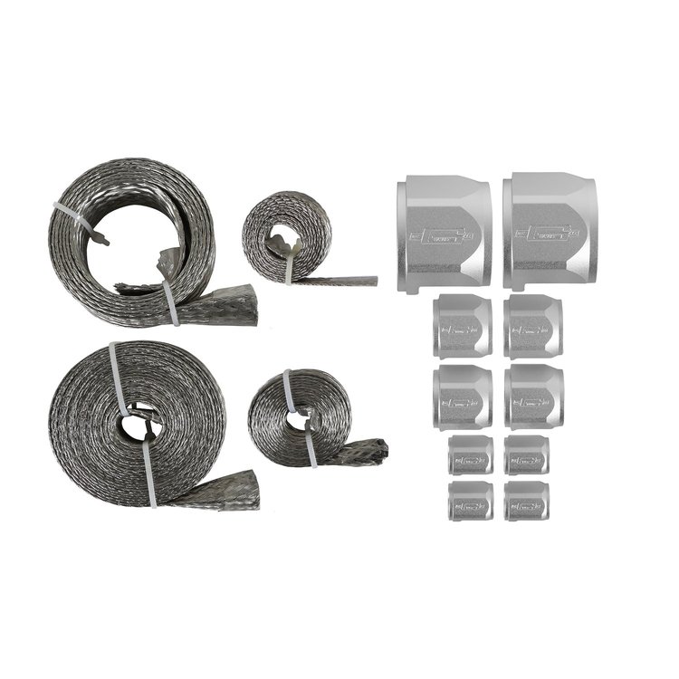 Braided Hose Kit Silver