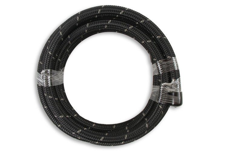 BLK BRAIDED HOSE -8 6-FT
