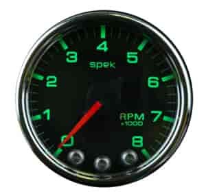 2-1/16" Tachometer Black Face / Chrome Bezel