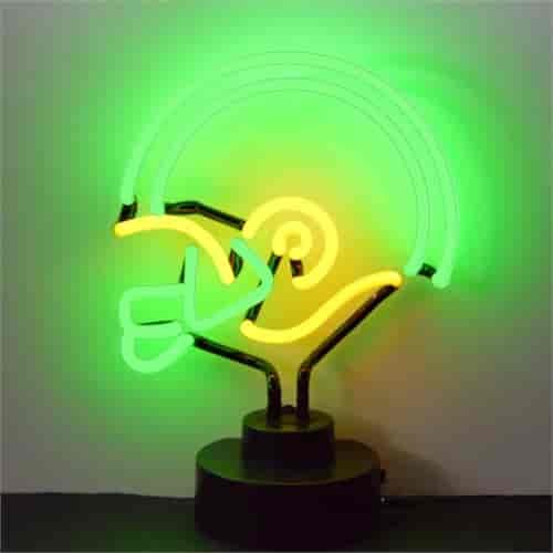 Football Helmet Green/Yellow Neon Sculpture