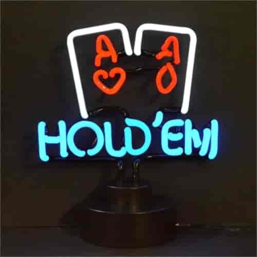 Hold'em Poker Neon Sculpture