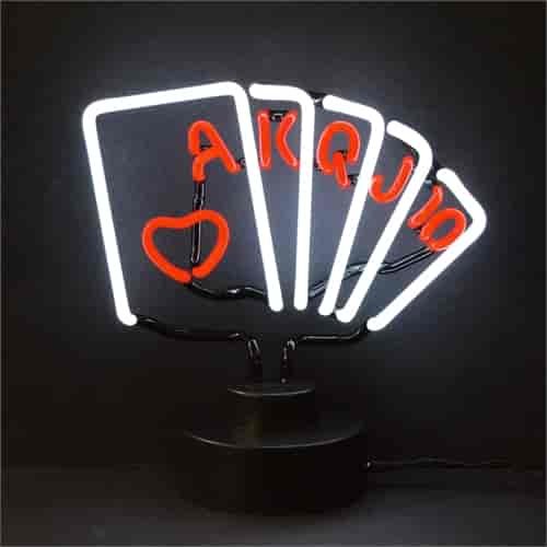 Royal Flush Poker Neon Sculpture