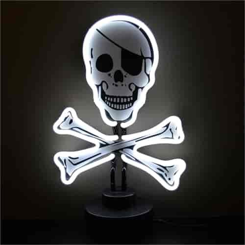 Skull And Crossbones Neon Sculpture