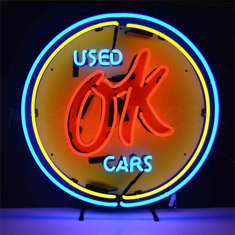 OK Used Cars Neon Sign