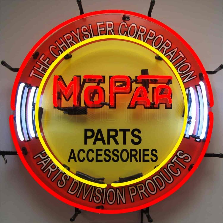 Mopar Circle With Backing Neon Sign