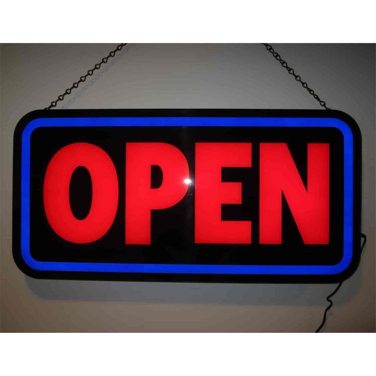 Open Bold Rectangle LED Sign