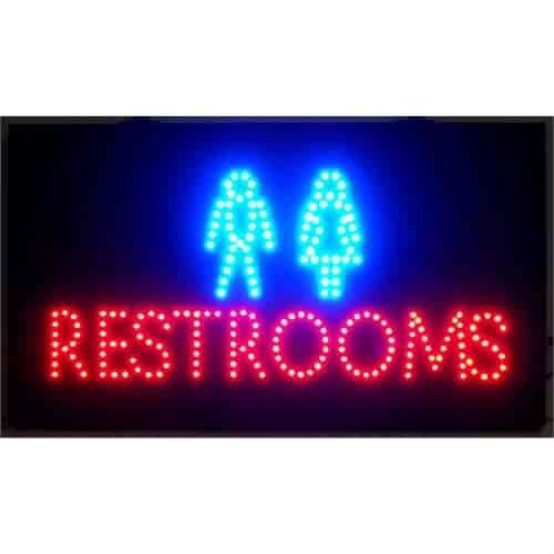 Restrooms LED Sign