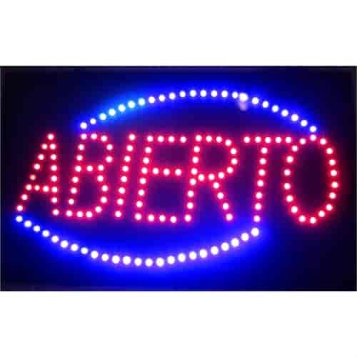 Spanish Open 'Abierto' LED Sign