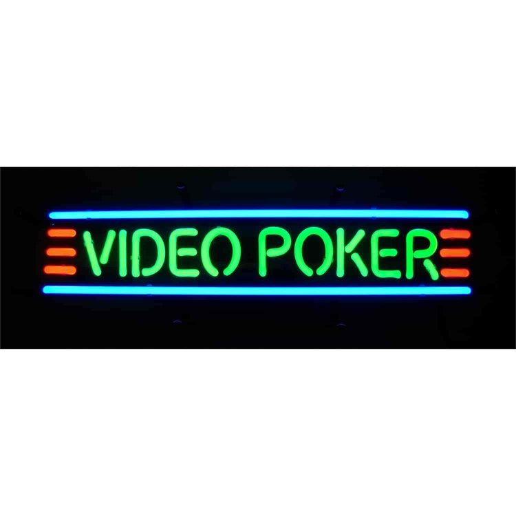 Video Poker Small Neon Sign