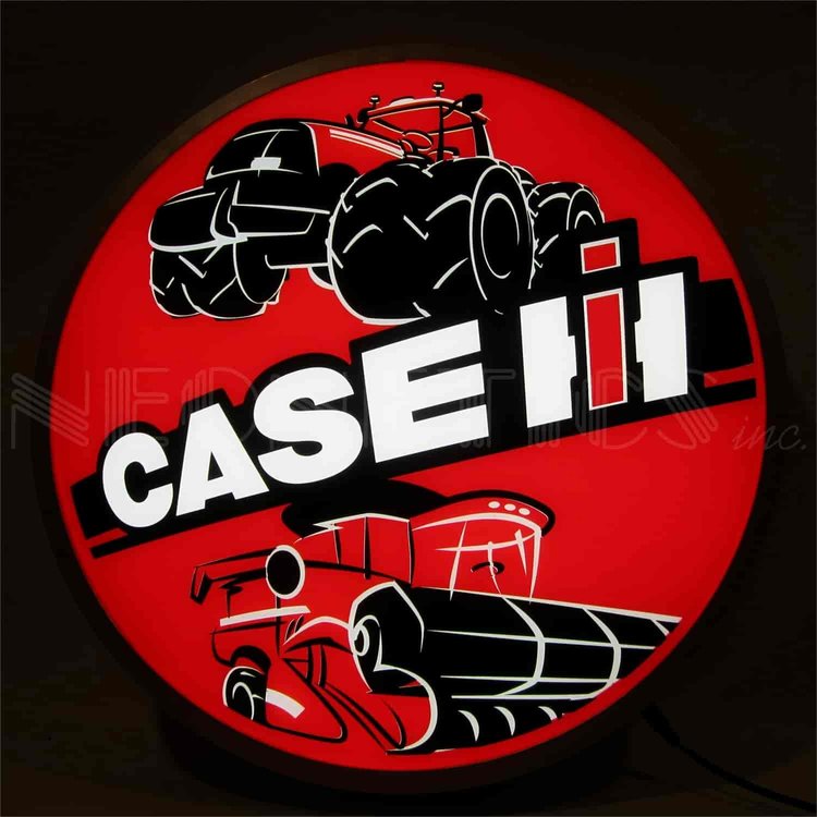 Backlit LED Lighted Round Sign Case IH