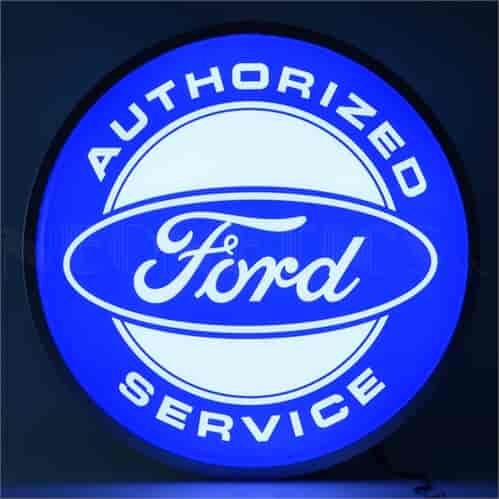 Backlit LED Lighted Round Sign Ford Authorized Service