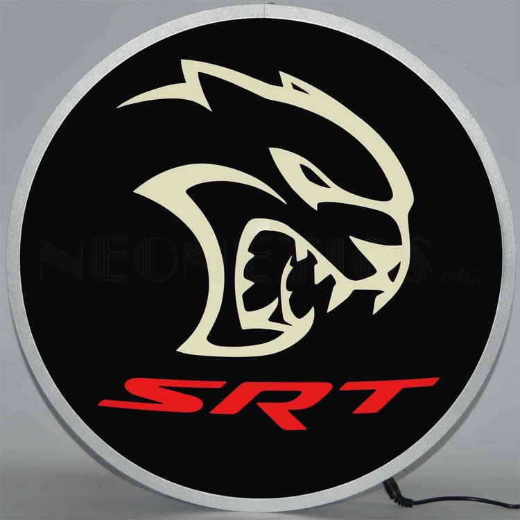 Backlit LED Lighted Round Sign Hellcat SRT