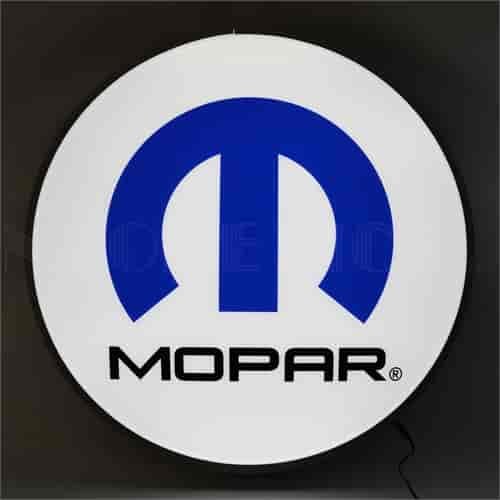 Backlit LED Lighted Round Sign Mopar Omega M