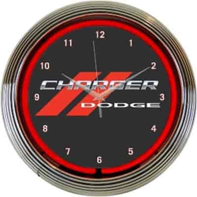CHARGER NEON CLOCK