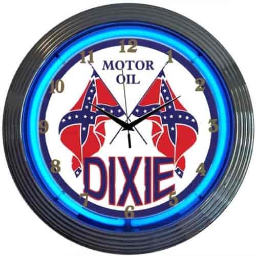 Dixie Motor Oil Neon Clock