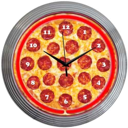 Pizza Neon Clock