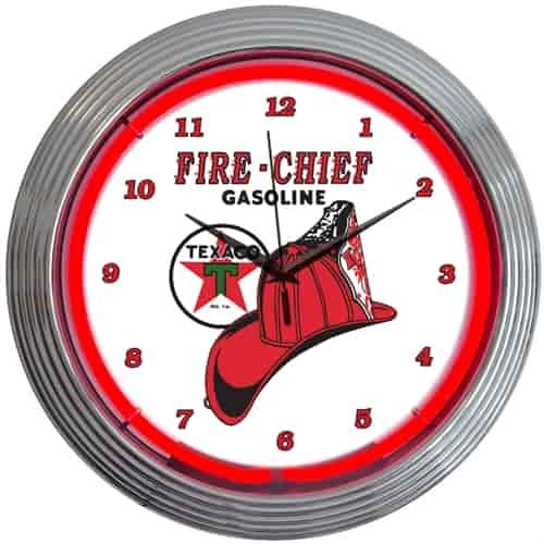 Texaco Fire Chief Gasoline Neon Clock