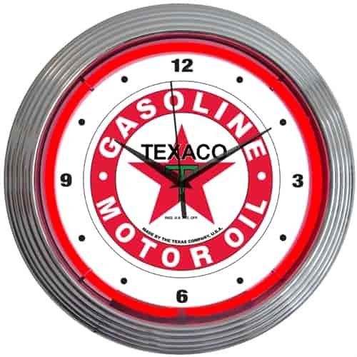 Texaco Motor Oil Neon Clock