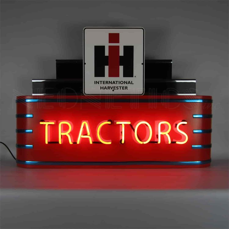 Art Deco Marquee Case IH Tractors Neon Sign