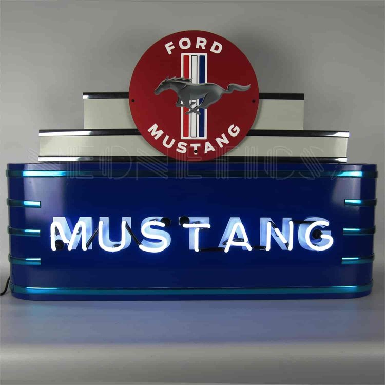 Art Deco Marquee Ford Mustang Neon Sign