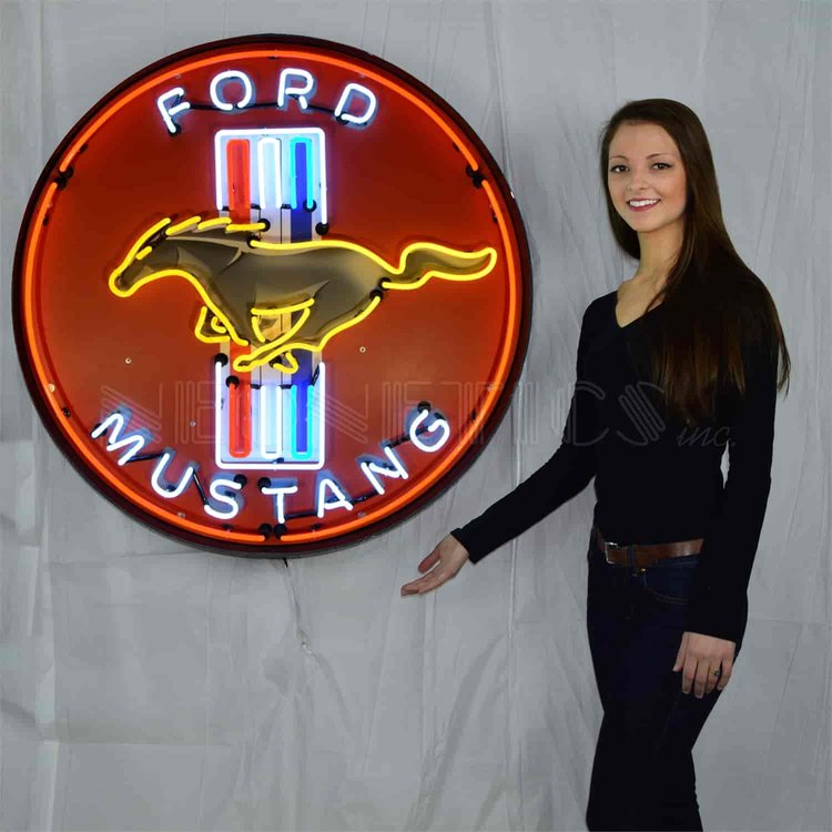 Ford Mustang Red Big Neon Sign