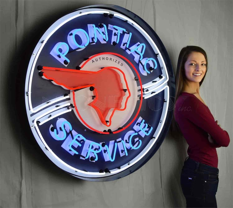 Pontiac Authorized Service Big Neon Sign