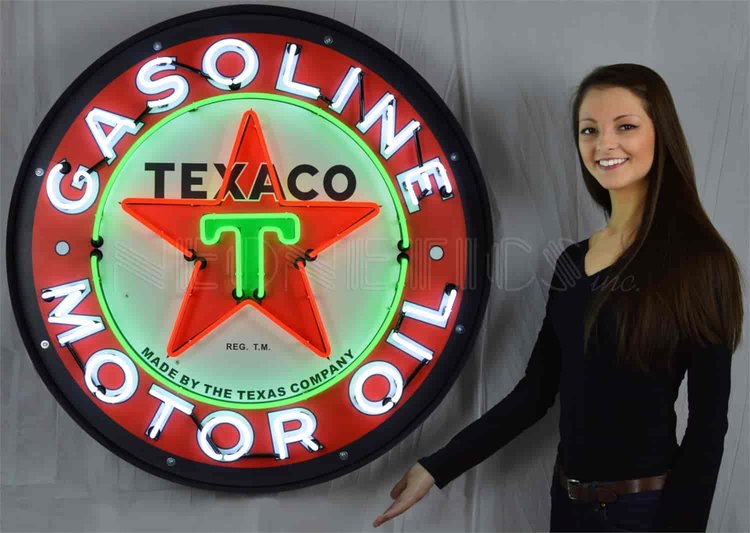 Texaco Gasoline Motor Oil Big Neon Sign