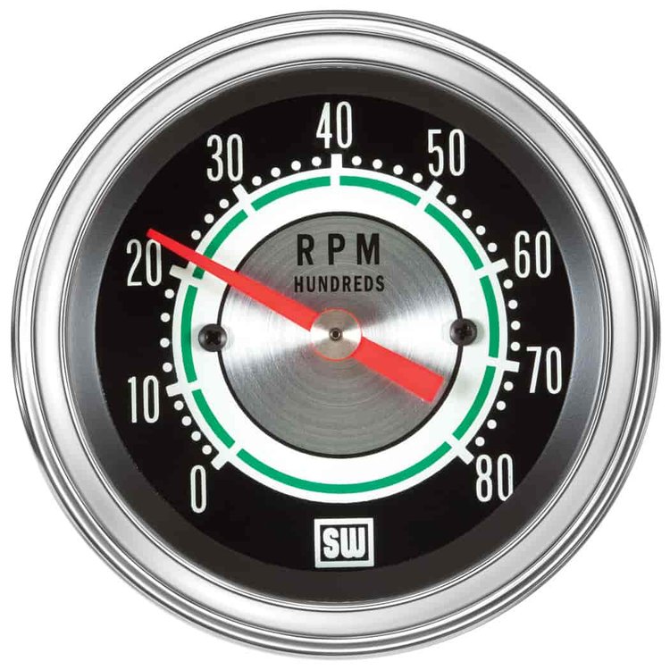 Green Line Series Tachometer Gauge, 3-3/8 in. Diameter, Electrical