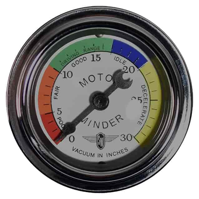 Wings Series Motor Minder Mechanical Vacuum Gauge, 0-30 in. Hg, 2-1/16 in. [White Face]
