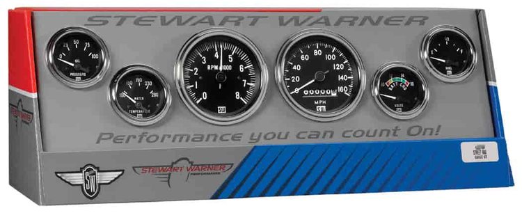 Deluxe-Series 6-Gauge Kit, Electrical - Black Facedial