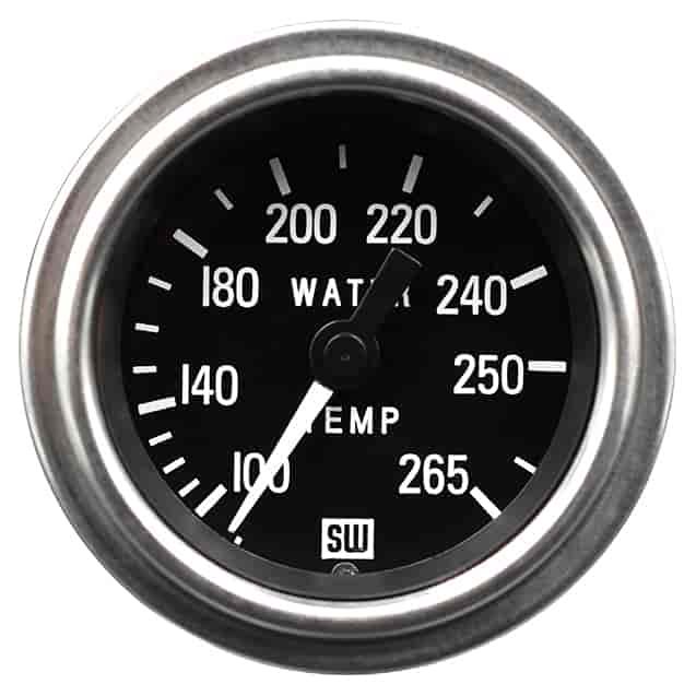 Deluxe Series Mechanical Water Temperature Gauge, 100-265 Deg F, 2-1/16 in., 120 in. Tube
