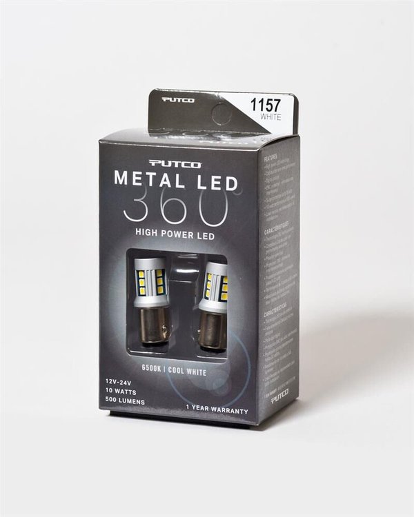 1157 WHITE METAL 360 LED