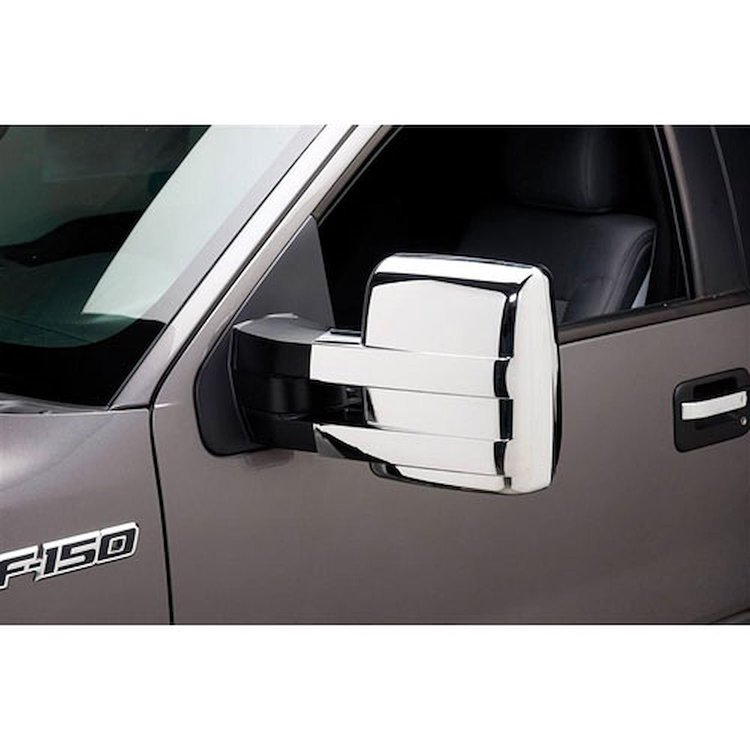 Chrome Mirror Covers 2009-15 Ford F150 With Towing Mirrors