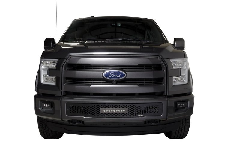 Luminix Light Bars Ford F150-Stainless Steel Black Punch Design w/ 10 Luminix Light bar