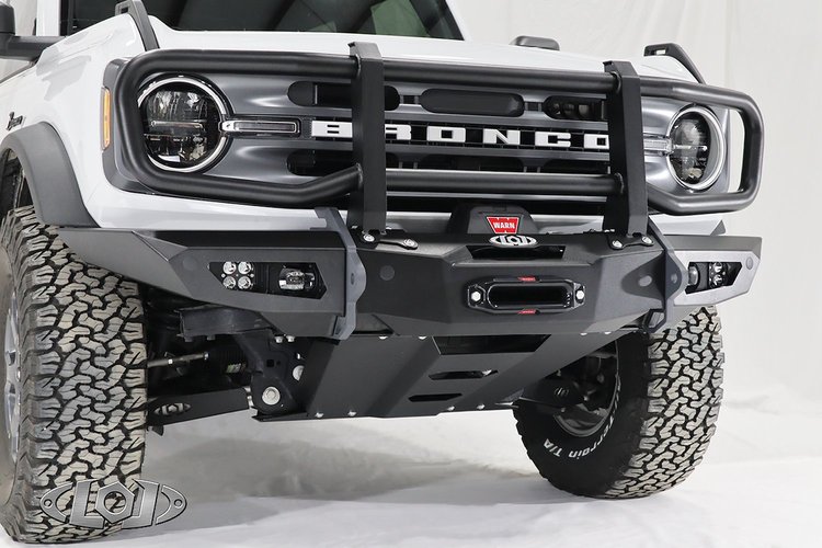AFG2104 Black Ops Front Bumper Full Grill Guard Fits Select Ford Bronco [Bare Steel]