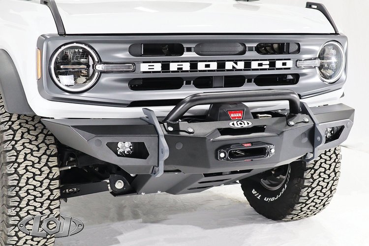 BFB2100 Black Ops Shorty Winch Front Bumper Fits Select Ford Bronco [Bare Steel]