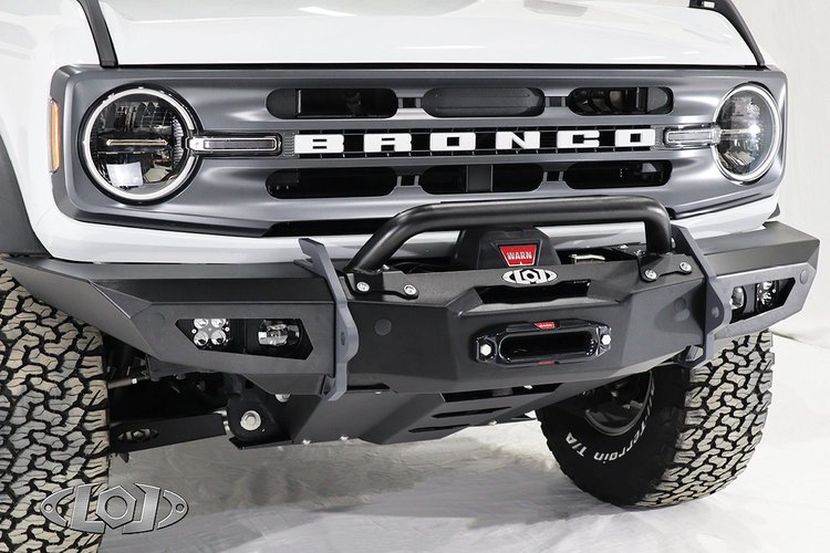 BFB2102 Black Ops Full Width Winch Front Bumper Fits Select Ford Bronco [Bare Steel]