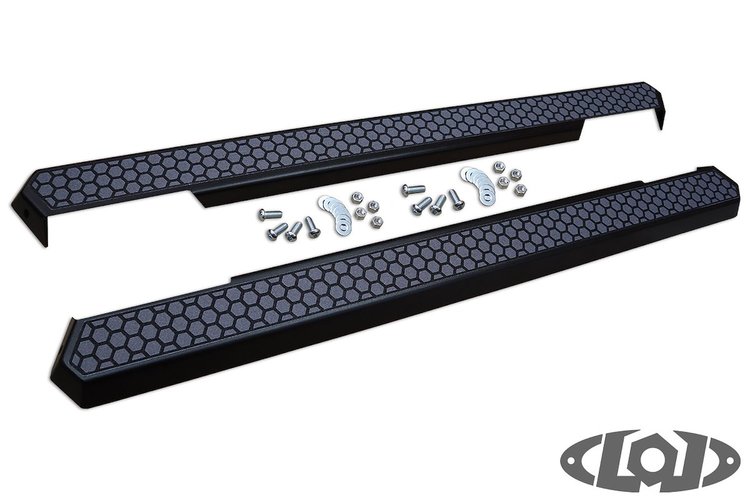 JAS1863 Armor Lite Rocksliders Long Drop Steps Fits Select Jeep Wrangler JK/JL/Gladiator JT [Black Powder Coated]
