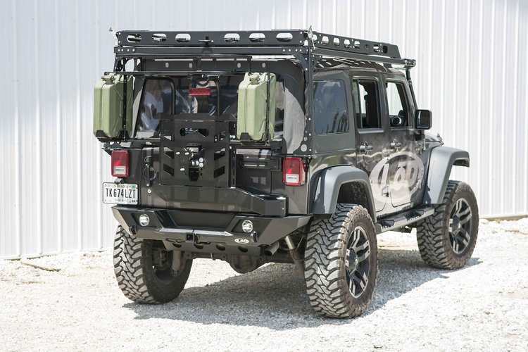 JBC0701 Destroyer Shorty Rear Bumper w / Tire Carrier 2007-2017 Jeep JK Wrangler [Black Powder Coated]