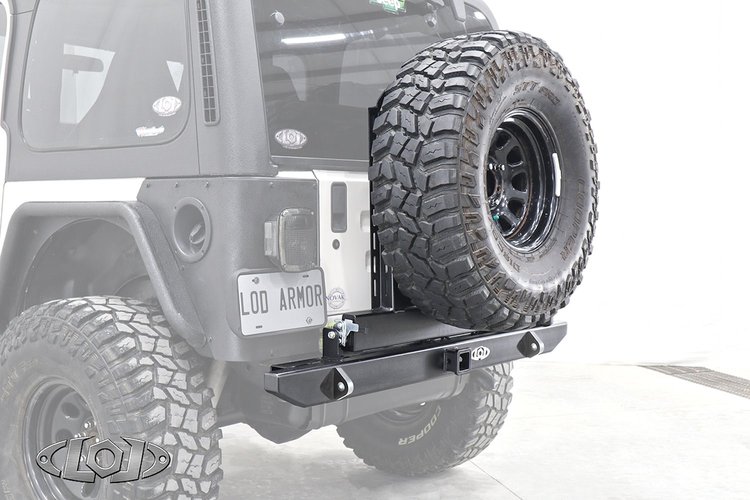 JBC9621 Destroyer Expedition-Series Rear Bumper w/Tire Carrier 1987-2006 Jeep Wrangler TJ/LJ/YJ [Black Powder Coat]