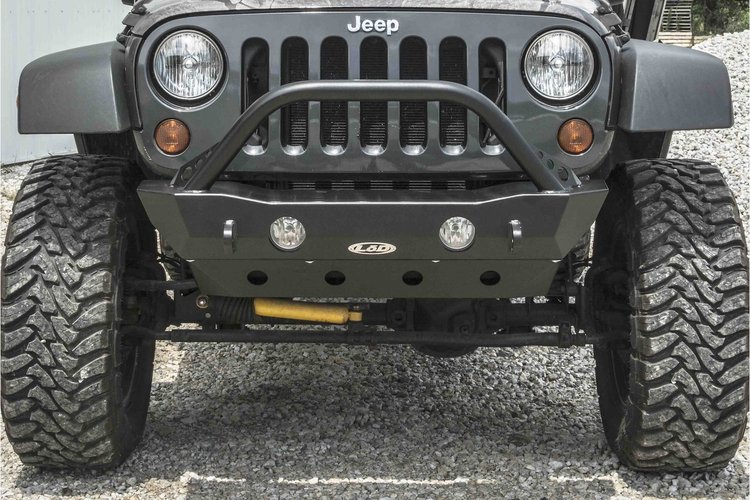JFB0702 Destroyer Shorty Front Bumper w/Bull Bar 2007-2017 Jeep Wrangler JK [Bare Steel]