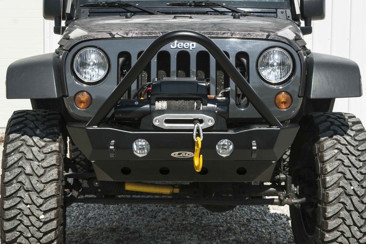 JFB0705 Destroyer Shorty Front Bumper w/Stinger Guard 2007-2017 Jeep Wrangler JK [Black Powder Coat]